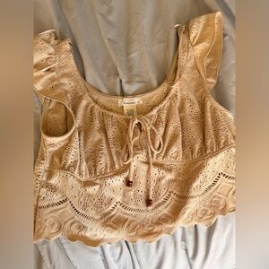 URBAN Romantics Light Tan Eyelet Top